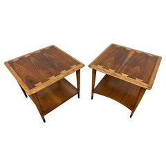 Quadratische Beistelltische aus Nussbaumholz von Lane Acclaim, Mid-Century Modern, 2er-Set