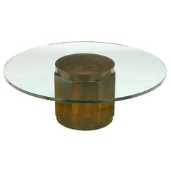 Edward Wormley Flame Mahogany and Glass Coffee Table for Dunbar 1
