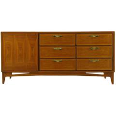 1950s Red Lion Parquetry Front Mahogany Nine-Drawer Dresser 3
