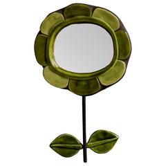 Mithe Espelt Flower Shaped Mirror With Orange Petals