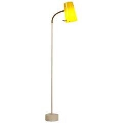 Scandinavian Modern Floor Lamp with Yellow Plexiglass Adjustable Shade, 1950s 9