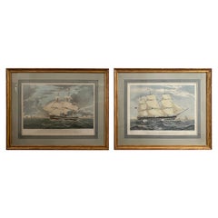 Antique Pair of 19th Century Maritime Engravings by E. Duncan and T.G. Dutton