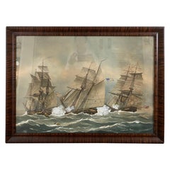 Watercolor of Three Ships, 1905, Signed Edward John Russell, (American)