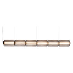 Contemporary Pendant Lamp 'Column' 175-6, Horizontal, Carbon