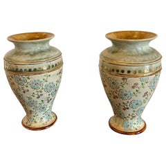 Pair of Antique Victorian Quality Doulton Vases