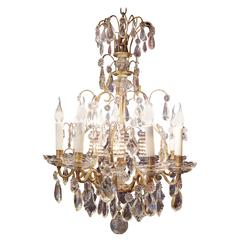 Germany Early 20th Century Louis XV Style Ormolu and Bohemia Crystal Chandelier