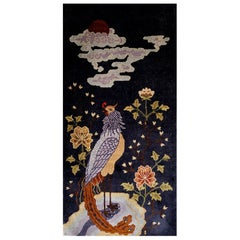 Chinesischer handgefertigter Bautou-Wandteppich aus Seide im Art déco-Stil, frühes 20. Jahrhundert