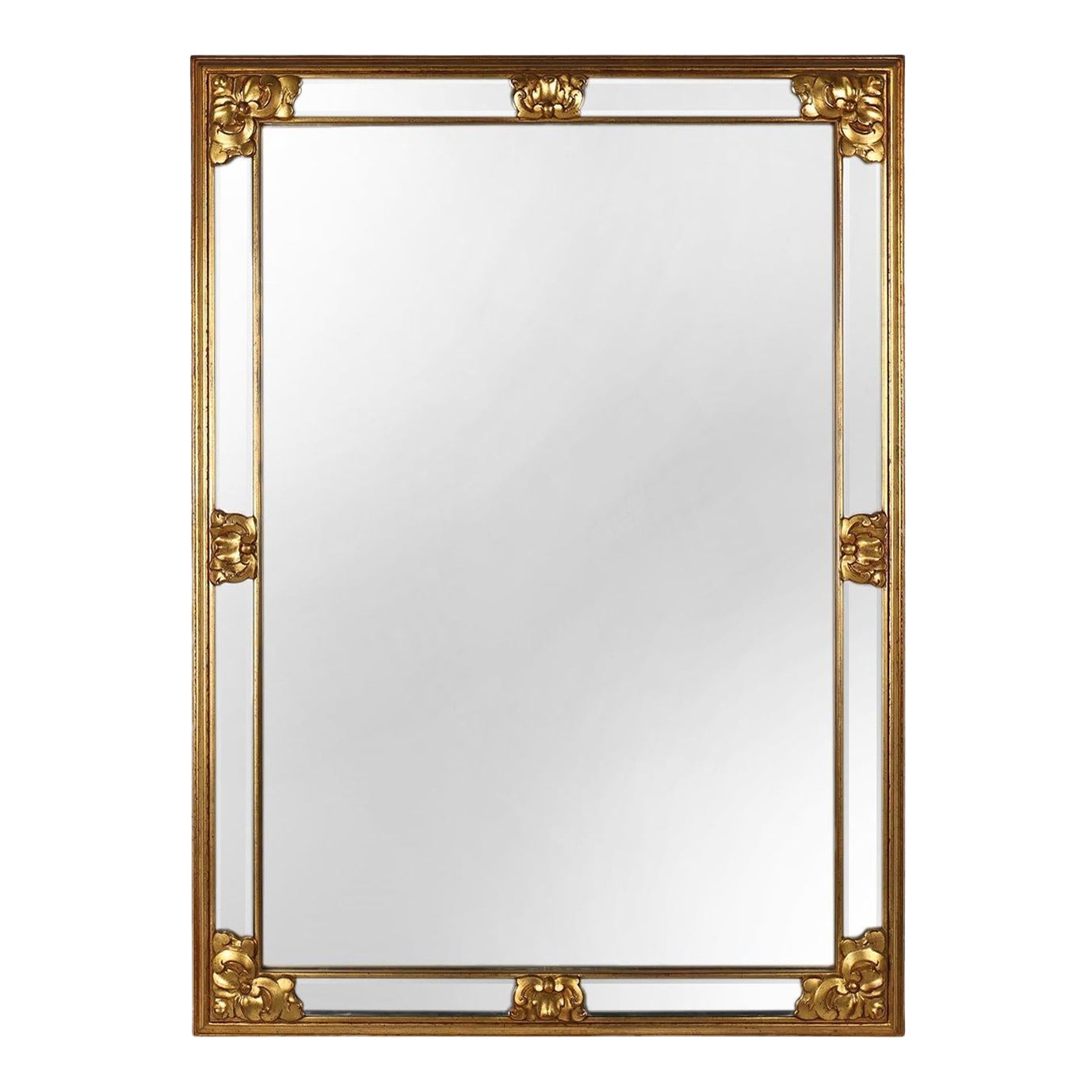 Large 20th century decorative Vintage gilded mirror, Belgium