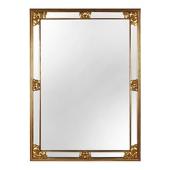 Grand miroir doré vintage décoratif du 20e siècle, Belgique