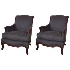 Pair of French Louis XV Style Bergeres, ca. 1910