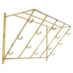 Brass Wall Mounted Coat Rack of the 1950s