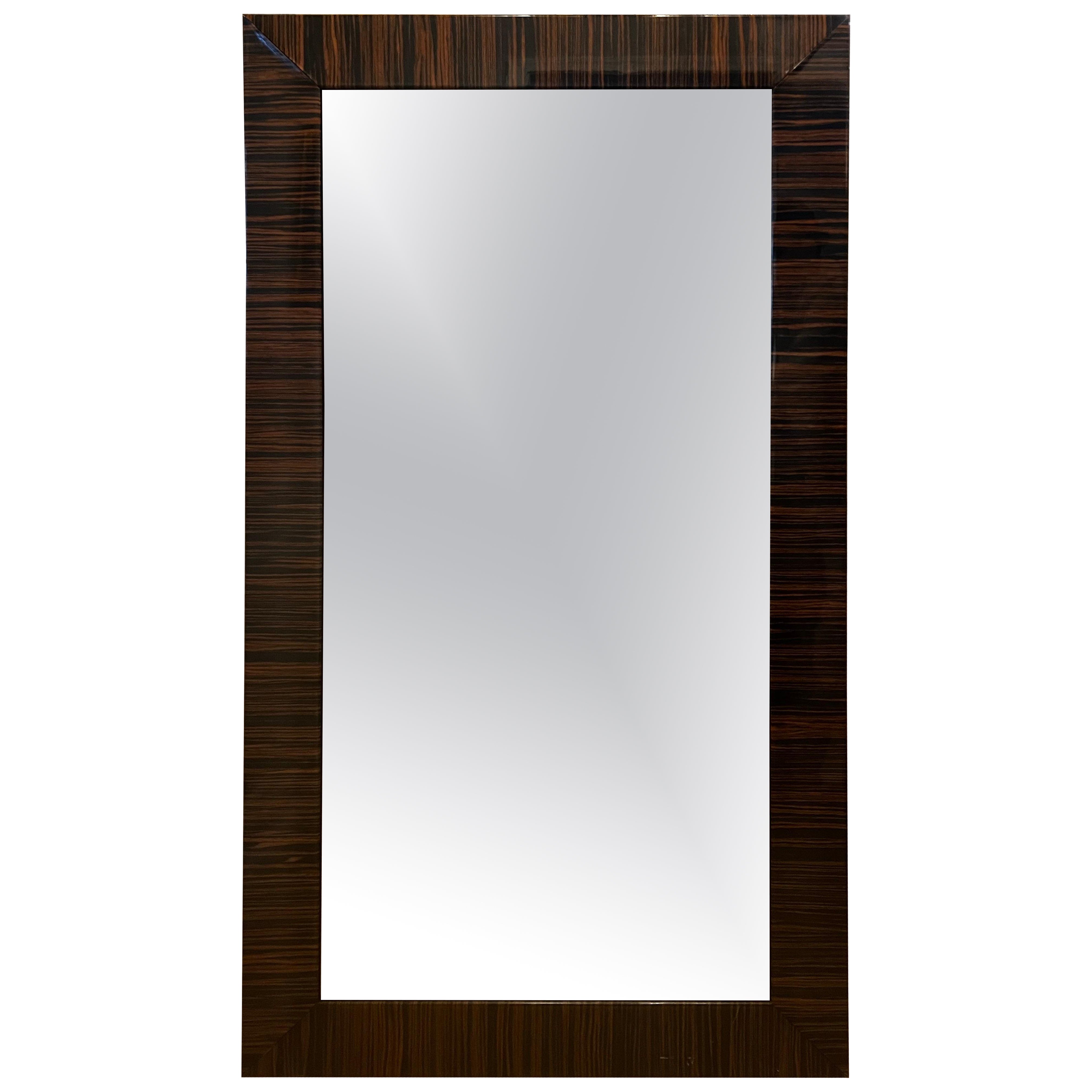 Art Deco Macassar Ebony Veneered Italian Mirror