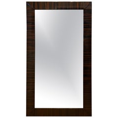 Art Deco Macassar Ebony Veneered Italian Mirror