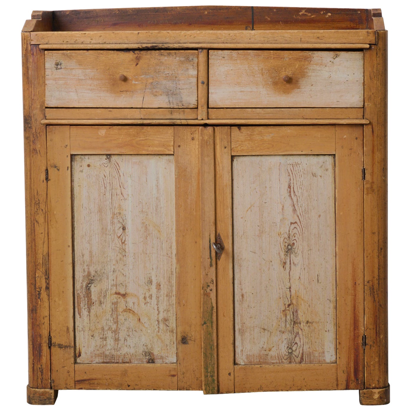 Arte Antiques Early 19th Century Original Unusually Small Sideboard in Folk Art en vente