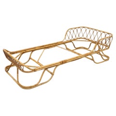 Large Tito Agnoli (attr) Bamboo Daybed Bamboo and Rattan Daybed