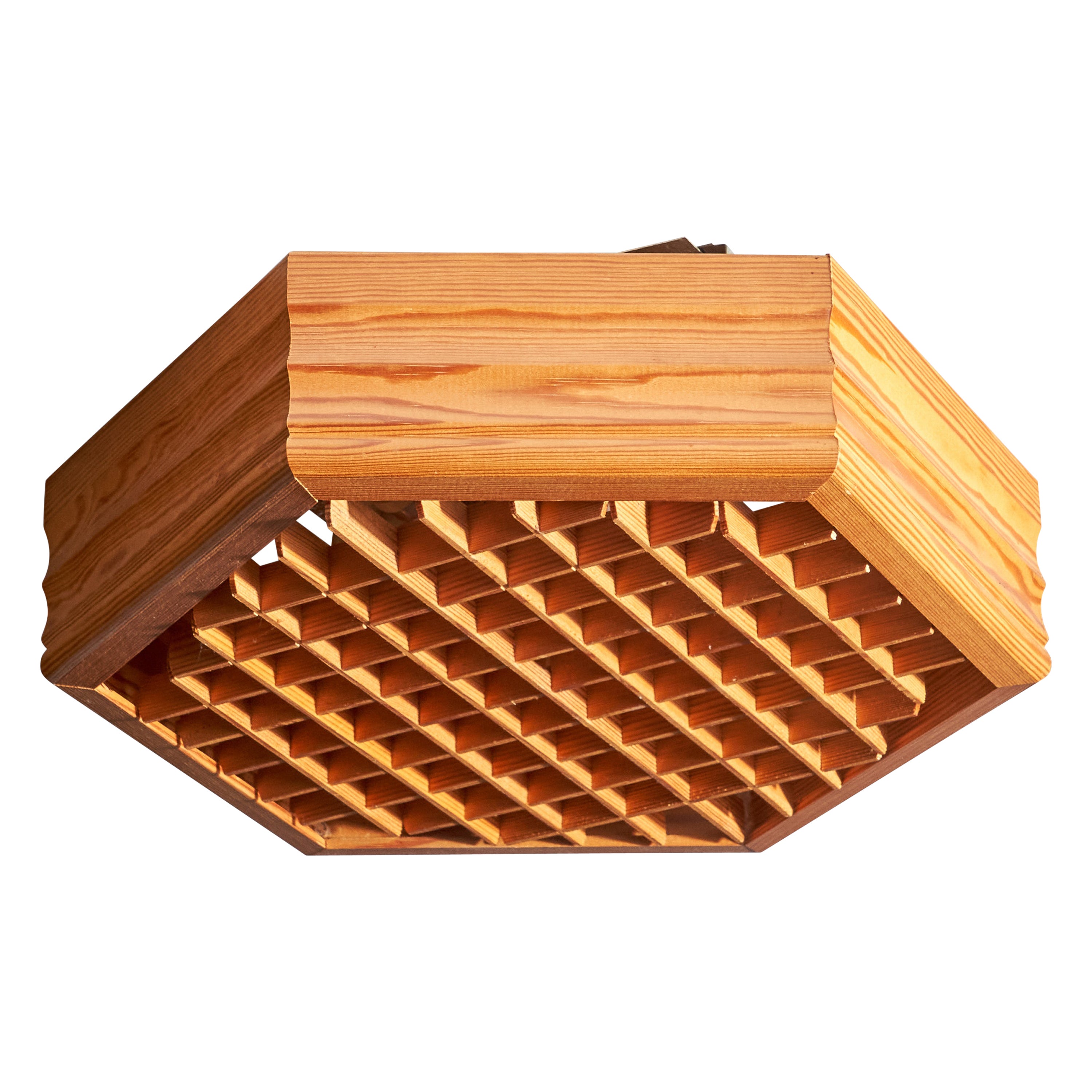 German Designer, Flush Mount, Pine, Germany, 1990 For Sale