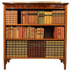 Mahogany Inlaid Edwardian Antique Open Bookcase, James Shoolbred & Co of London