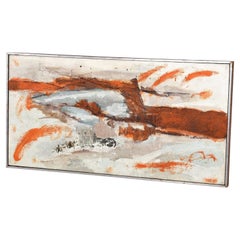 Orange and White Abstract Expressionist Painting