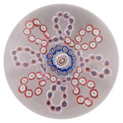 Antique Baccarat Paperweight With Millefiori Garland c1850