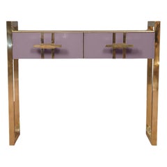 Mid Century Modern Pastel Purple Desk Murano Glass Made in Italy Available