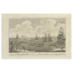 Antique A View of the Whale-Fishery and the Manner of Killing Bears near Greenland, 1778