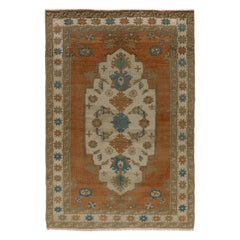 4,5x9,5 Ft Einzigartiger handgefertigter türkischer Vintage-Teppich, ca. 1950, 100 % Wolle, Unikat
