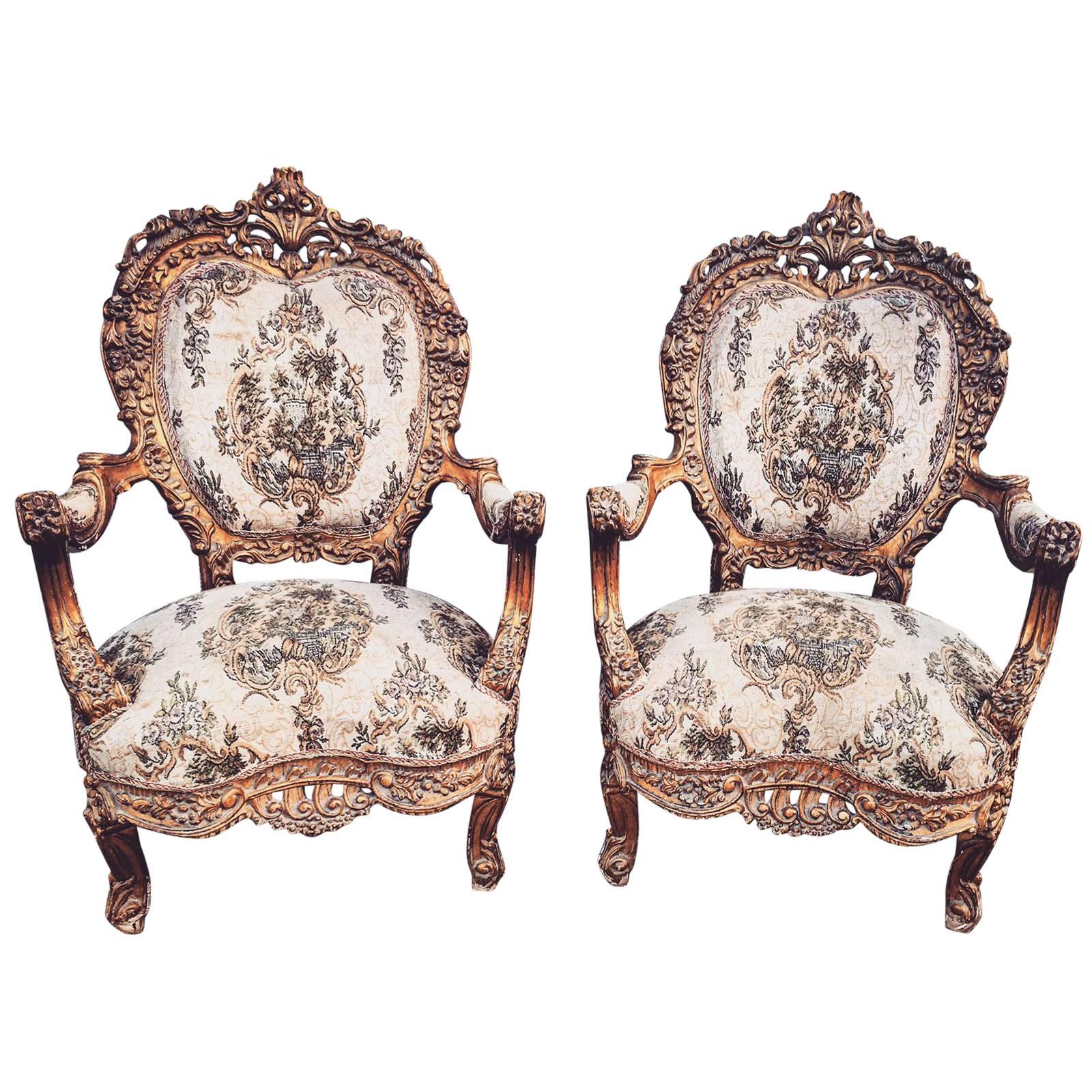 19th Century Boudoir French Bergere/ Lounge Chairs For Sale