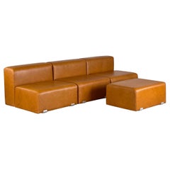 "Marcel" Modular Sofa by Kazuhide Takahama for Gavina, 1970s, Cognac Leather