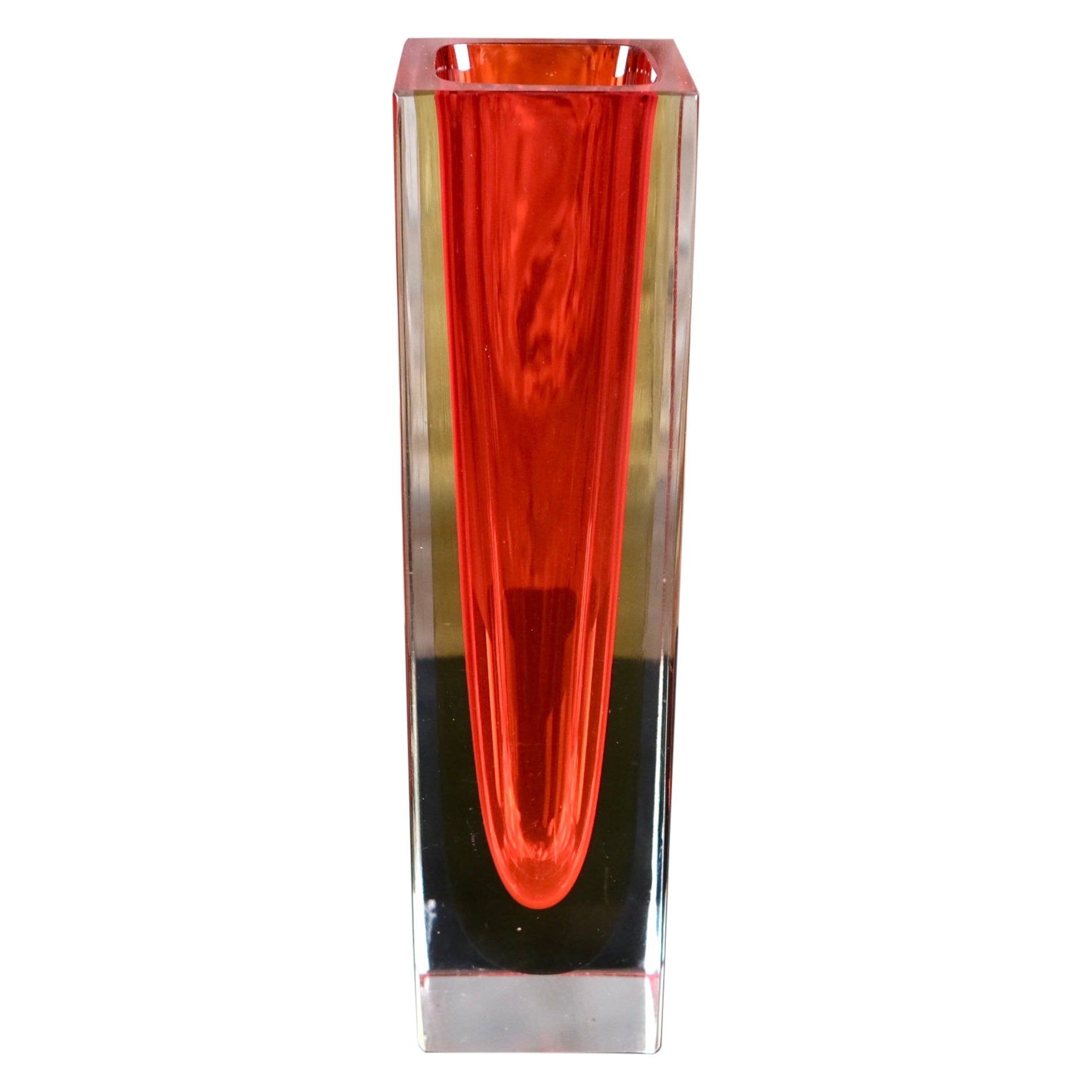 Large Sommerso vase in Murano glass, Italy, 1960s