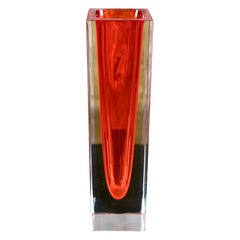 Grand vase Sommerso en verre de Murano, Italie, années 1960