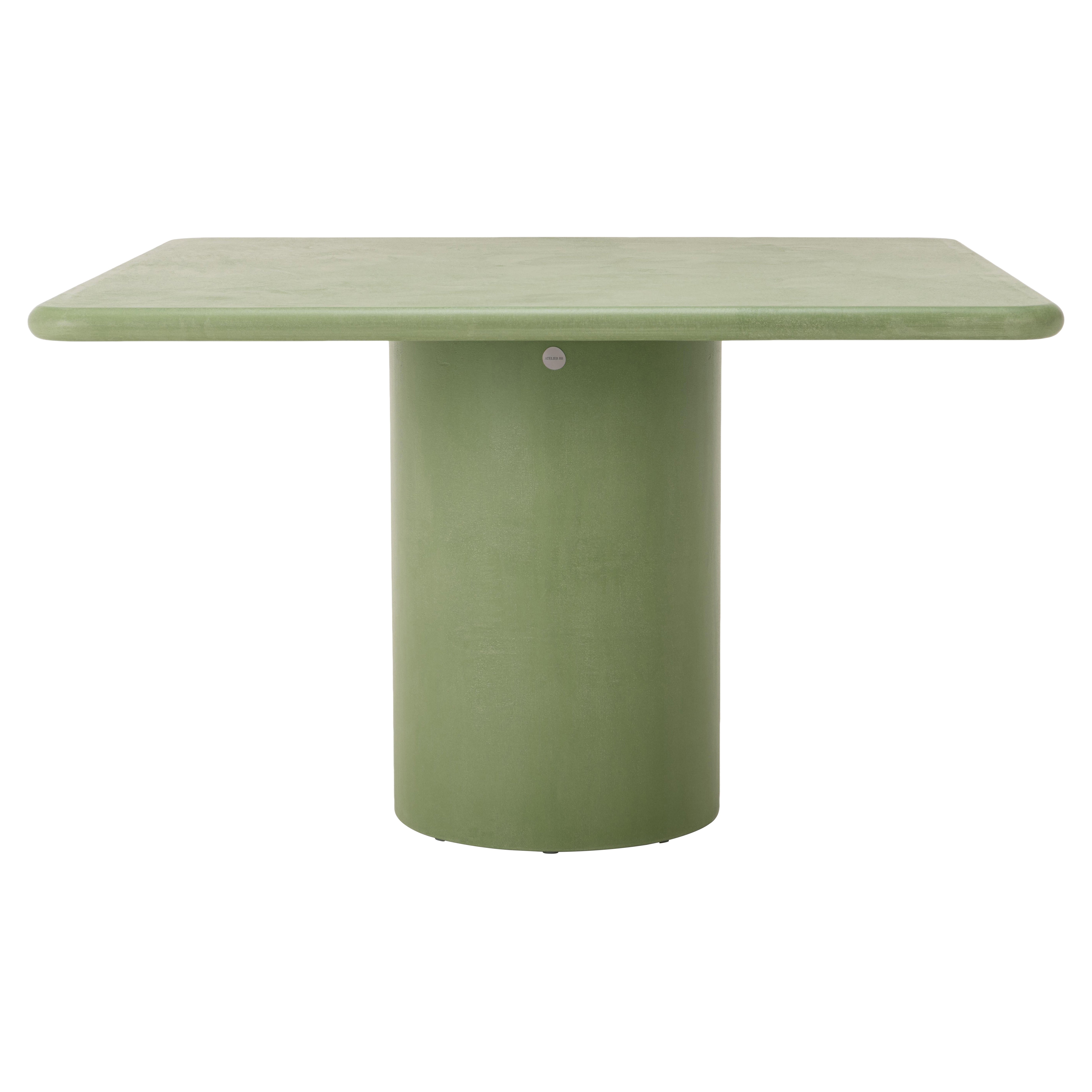 Table carrée contemporaine en plâtre naturel 140cm par Isabelle Beaumont