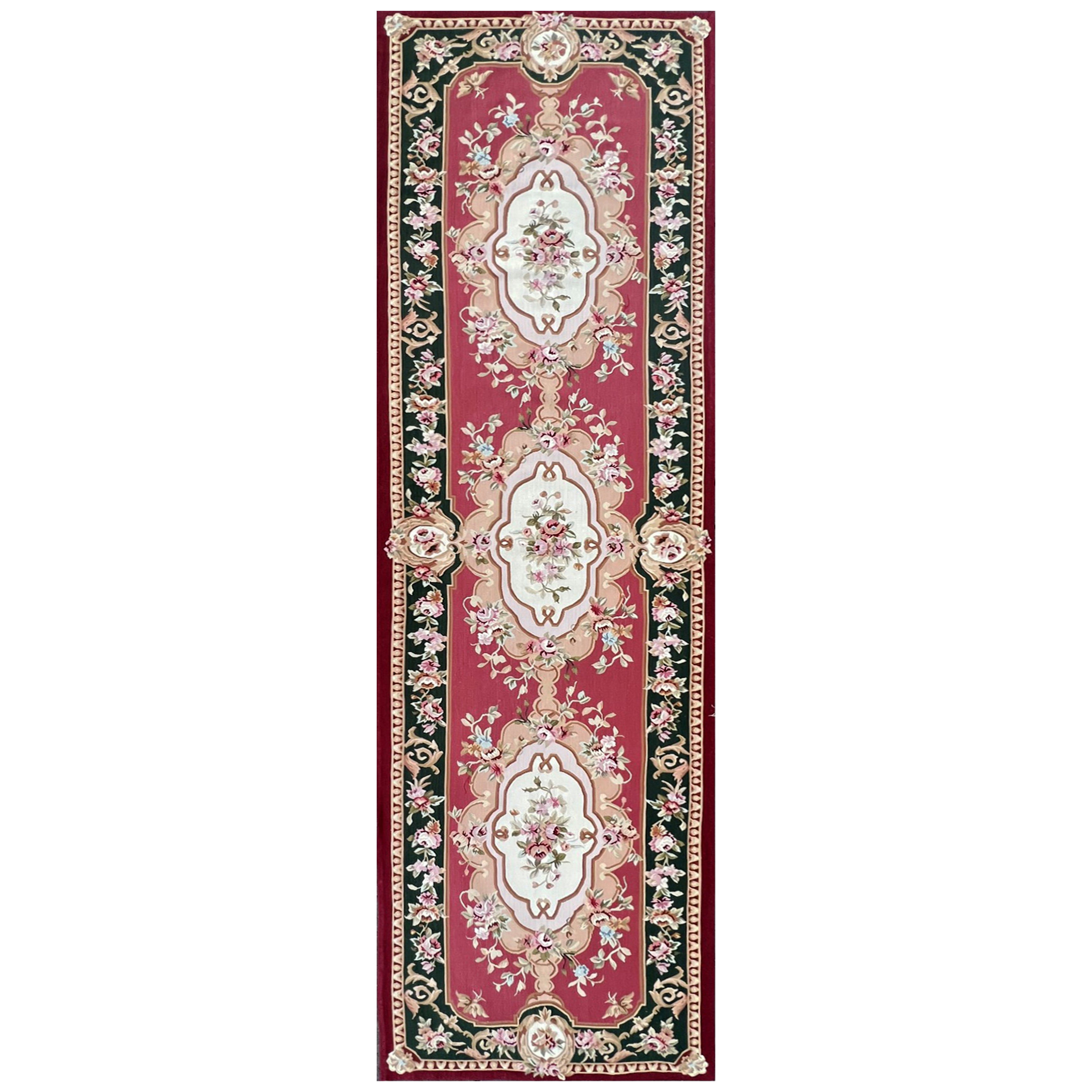 Tappeto Aubusson francese, stile Napoleone III, CIRCA 1950 - 392x92 - N° 1497