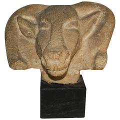 Richmond Professional Institute Limestone Ram's Head Sculpture, United States