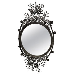 French Art Deco Wrought Iron Mirror