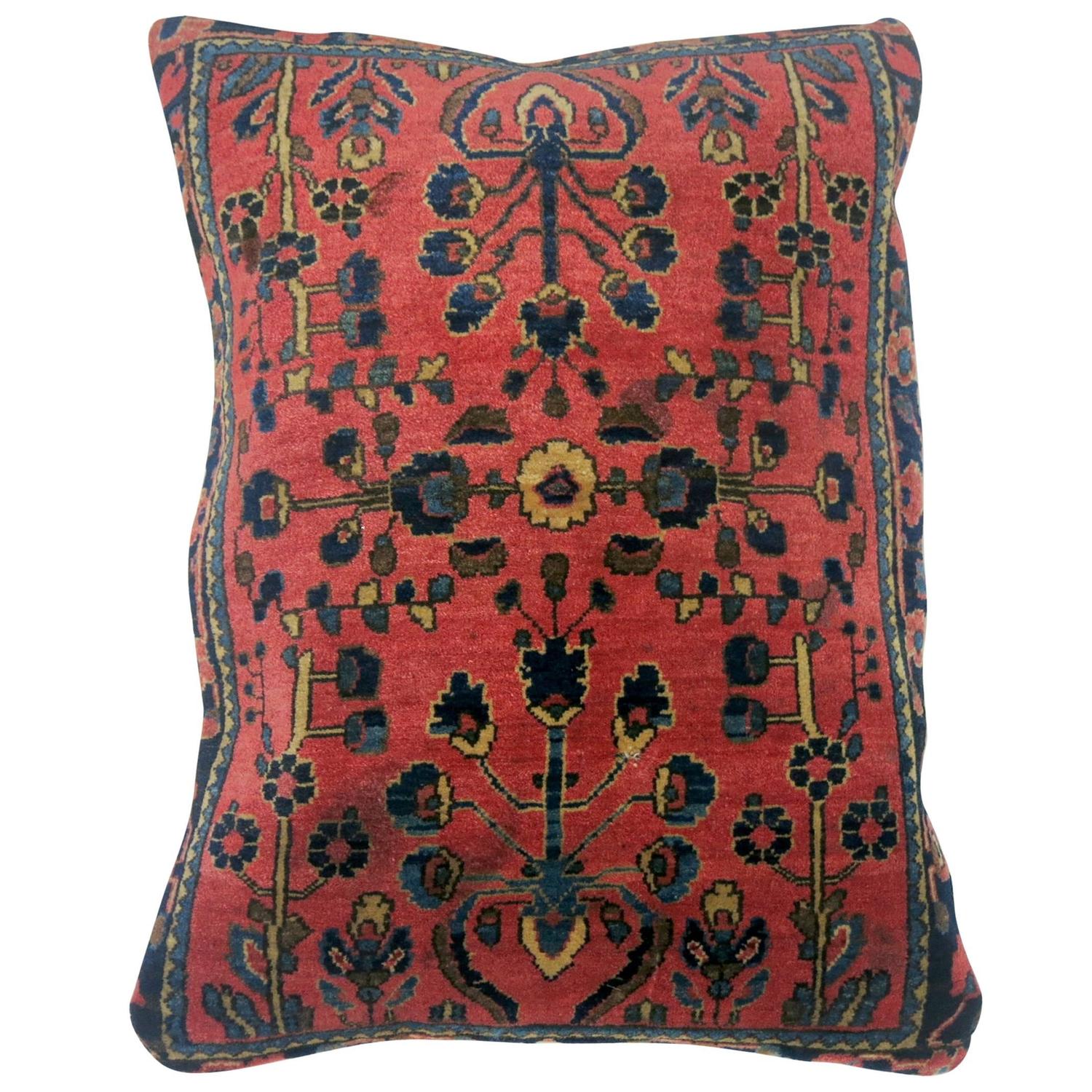 Antique Sarouk Rug Pillow at 1stdibs