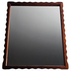 Espejo de pared de haya moderno escandinavo, anónimo, Suecia, años 40