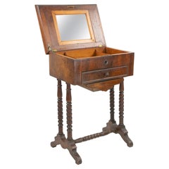 Small Work Table wit Mirror Inside, Italy, Early 20th Century