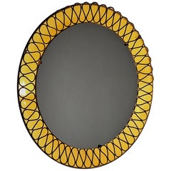 Swedish designer wall mirror with lighting, 1950s