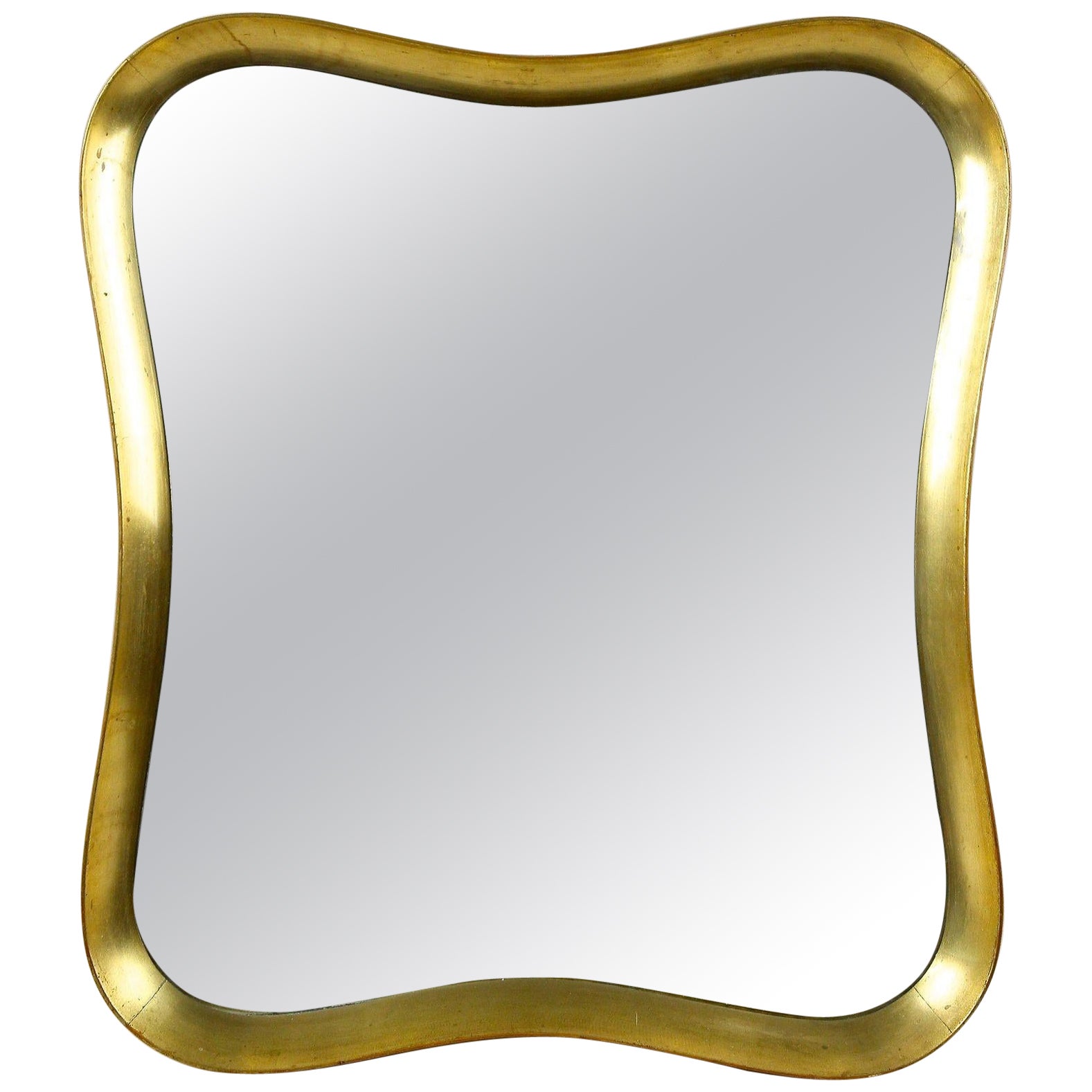 20th Century Modernist Gilt Wall Mirror Attributed to Max Welz, Austria ca.1940s