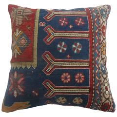 Blaues Kazak-Teppich-Kissen