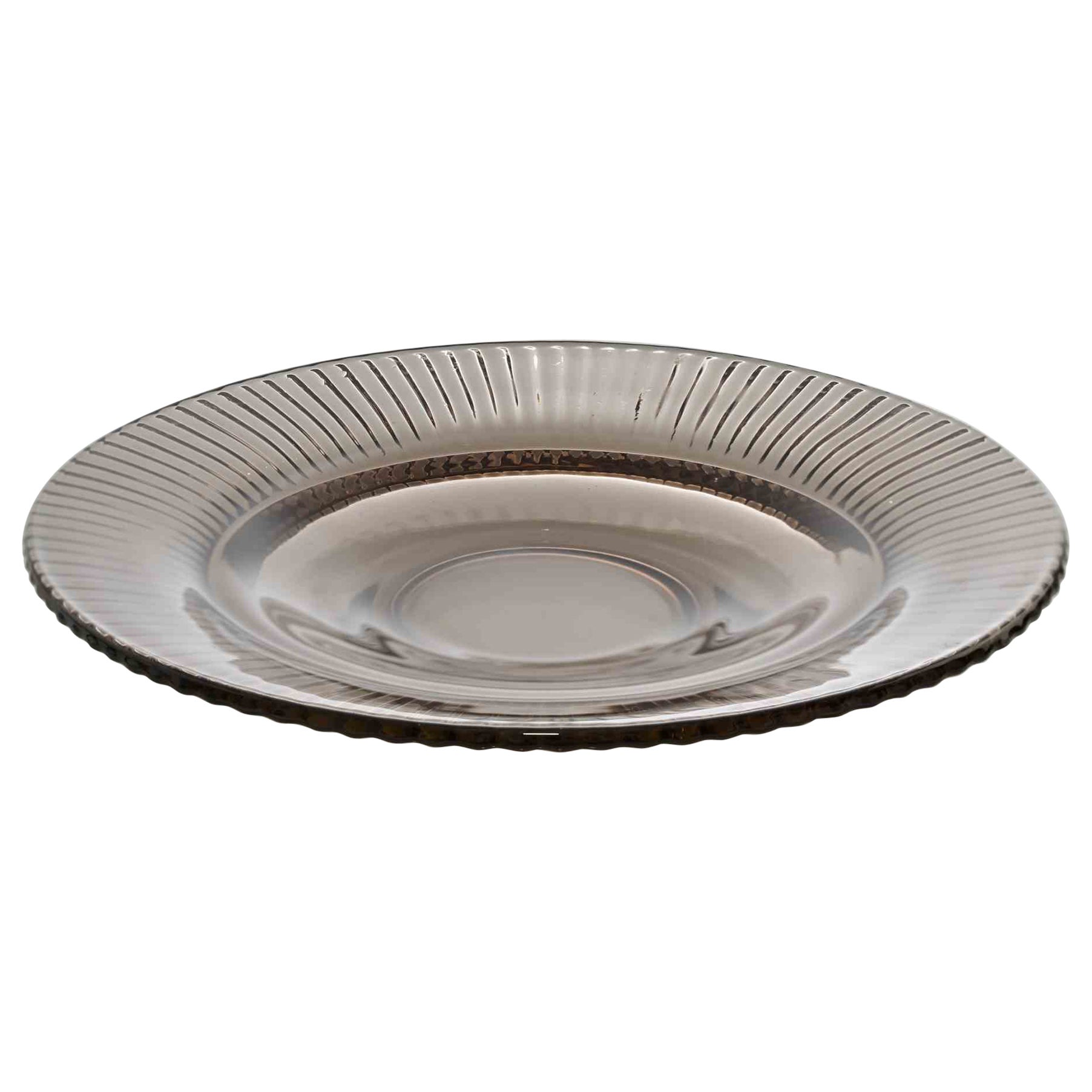 Plato de vidrio artístico vintage, años 70
