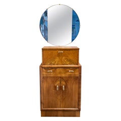 Vintage An exceptional Art Deco bar cabinet with mirror, circa 1930s