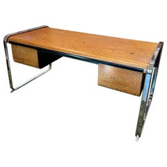 A rare zebra wood desk designed by Peter Protzmann for Herman Miller, 1970s