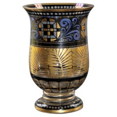 Vaso secessionista in vetro smaltato ceco