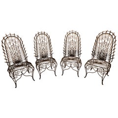 John Salterini High-Back Hearts Peacock Chairs
