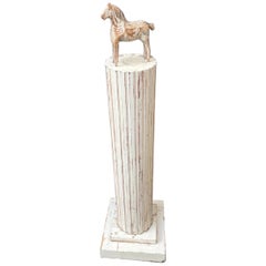 Swedish Gustavian Tall Painted Wood Column Stand