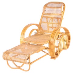 Chaise longue en rotin