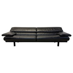 Paolo Piva “Alanda” Adjustable Black Leather Sofa for B&b Italia, 1980s
