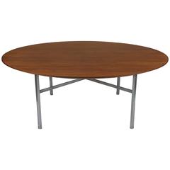 Florence Knoll Round Walnut Table