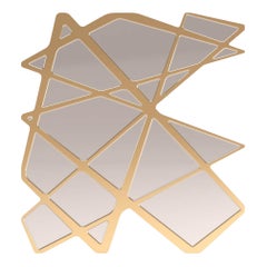 Organic Modern Accent Wall Mirror in Brushed Brass